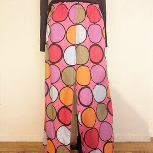 tricot Comme des Garcons pants pink polka dots orange used vintage blue cotton
